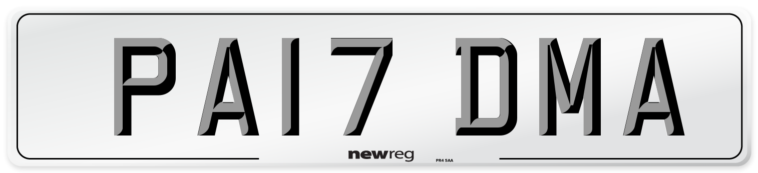 PA17 DMA Number Plate from New Reg